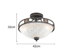 Trio Leuchten Rustikale LED Deckenleuchte Rostoptik Mit Glasschirm Alabasterfarben Ø 42cm -Bestes Beleuchtungs Geschäft rustikale led deckenleuchte rostoptik mit glasschi 3