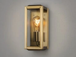 Konstsmide Schmale Außenwandlaterne CARPI Messing Mit Klarglas, Höhe 30cm