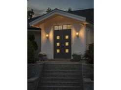 Konstsmide Schmale Außenwandlaterne CARPI Messing Mit Klarglas, Höhe 30cm -Bestes Beleuchtungs Geschäft schmale aussenwandlaterne carpi messing mit klargl 3