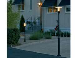 Konstsmide Schwarze Gartenlaterne NOVA Mit Reflektorgitter, GU10, Aluminium, IP44 -Bestes Beleuchtungs Geschäft schwarze gartenlaterne nova mit reflektorgitter gu 4