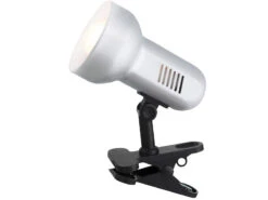 Globo Schwenkbare Klemmleuchte / Klammerleuchte Silber Mit LED Leuchtmittel