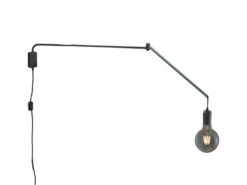 MeineWunschleuchte Schwenkbare LED Wandlampe - Schwarze Kabelleuchte Mit Schnurschalter & Stecker -Bestes Beleuchtungs Geschäft schwenkbare led wandlampe schwarze kabelleuchte mi 1