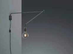 MeineWunschleuchte Schwenkbare LED Wandlampe - Schwarze Kabelleuchte Mit Schnurschalter & Stecker -Bestes Beleuchtungs Geschäft schwenkbare led wandlampe schwarze kabelleuchte mi 6
