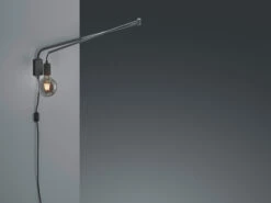MeineWunschleuchte Schwenkbare LED Wandlampe - Schwarze Kabelleuchte Mit Schnurschalter & Stecker -Bestes Beleuchtungs Geschäft schwenkbare led wandlampe schwarze kabelleuchte mi 7