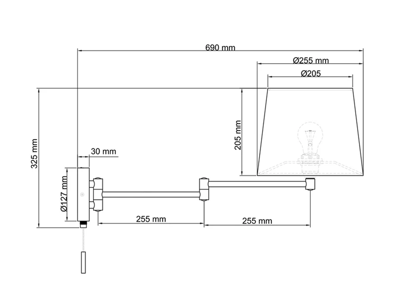 Trio Leuchten Schwenkbare Wandleuchte LYON Mit Gelenkarm Messing & Stoffschirm Weiß 7 Trio Leuchten Schwenkbare Wandleuchte LYON Mit Gelenkarm Messing & Stoffschirm Weiß – Bild 5