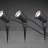 Trio Leuchten Schwenkbarer LED Garten Baumstrahler 3er Set Mit Erdspieß & 5m Anschlußkabel -Bestes Beleuchtungs Geschäft schwenkbarer led garten baumstrahler 3er set mit e