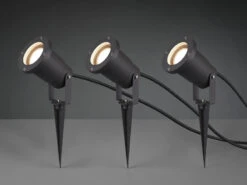 Trio Leuchten Schwenkbarer LED Garten Baumstrahler 3er Set Mit Erdspieß & 5m Anschlußkabel