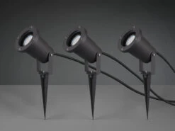 Trio Leuchten Schwenkbarer LED Garten Baumstrahler 3er Set Mit Erdspieß & 5m Anschlußkabel -Bestes Beleuchtungs Geschäft schwenkbarer led garten baumstrahler 3er set mit e 5