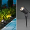 Trio Leuchten Schwenkbarer LED Garten Baumstrahler Mit Erdspieß & 5m Anschlusskabel Ø 9,2cm -Bestes Beleuchtungs Geschäft schwenkbarer led garten baumstrahler mit erdspiess