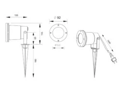 Trio Leuchten Schwenkbarer LED Garten Baumstrahler Mit Erdspieß & 5m Anschlusskabel Ø 9,2cm -Bestes Beleuchtungs Geschäft schwenkbarer led garten baumstrahler mit erdspiess 8