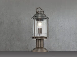 KICHLER Sockel Laterne ASHLAND BAY Im Industriedesign, Bronze Höhe 47cm -Bestes Beleuchtungs Geschäft sockel laterne ashland bay im industriedesign bron 2