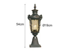 Elstead Lighting Sockel Laterne PHILADELPHIA Jugendstil Mit Amberglas, Höhe 54cm -Bestes Beleuchtungs Geschäft sockel laterne philadelphia jugendstil mit ambergl 6