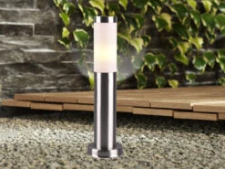 MeineWunschleuchte Sockelleuchte RADA Edelstahl Höhe 45 Cm -Bestes Beleuchtungs Geschäft sockellampe fuer gehwegleuchten aussenbeleuchtung