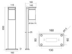 Trio Leuchten Sockelleuchte ARDILA Laterne Aus Aluminium Schwarz, Höhe 65cm -Bestes Beleuchtungs Geschäft sockelleuchte ardila laterne aus aluminium schwarz 4