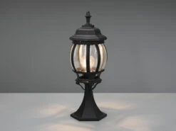 Trio Leuchten Sockelleuchte ELVO Nostalgische Laterne Aluminium Schwarz, Höhe 49cm -Bestes Beleuchtungs Geschäft sockelleuchte elvo nostalgische laterne aluminium 1 2