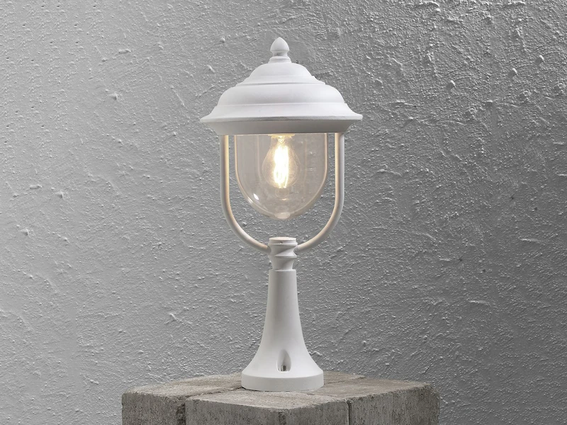 Konstsmide Sockelleuchte PARMA Laterne Außen Im Landhausstil, Weiß, Höhe 54cm 3 Konstsmide Sockelleuchte PARMA Laterne Außen Im Landhausstil, Weiß, Höhe 54cm