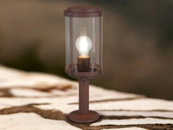 Trio Leuchten Sockelleuchte TANARO In Rostoptik Höhe 40cm IP44 - Außenleuchten Wegeleuchten