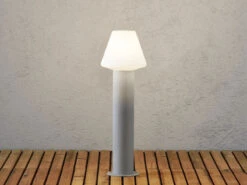 Konstsmide Sockelleuchte / Wegeleuchte BARLETTA, Aluminium Grau / Acrylglas Opal, E27, IP44