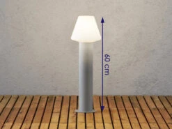 Konstsmide Sockelleuchte / Wegeleuchte BARLETTA, Aluminium Grau / Acrylglas Opal, E27, IP44 -Bestes Beleuchtungs Geschäft sockelleuchte wegeleuchte barletta aluminium grau 1 1