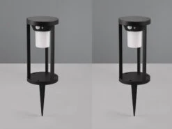 MeineWunschleuchte Solar Außen Sockelleuchte 2er SET Mit Bewegungsmelder & Dauerlicht, Höhe 25cm -Bestes Beleuchtungs Geschäft solar aussen sockelleuchte 2er set mit bewegungsme 2