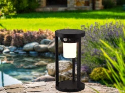 Trio Leuchten Solar Außen Sockelleuchte CARMO Mit Bewegungsmelder & Dauerlicht, H. 25cm