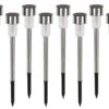 Perel Solar Außenleuchten 8er Set, Ø 4,7 Cm, Edelstahl Mit Kunststoff