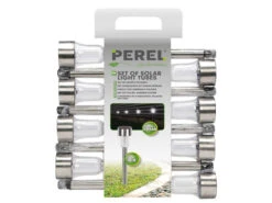 Perel Solar Außenleuchten 8er Set, Ø 4,7 Cm, Edelstahl Mit Kunststoff -Bestes Beleuchtungs Geschäft solar aussenleuchten 8er set 47 cm edelstahl mit k 3