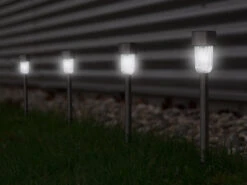 Perel Solar Außenleuchten 8er Set, Ø 4,7 Cm, Edelstahl Mit Kunststoff -Bestes Beleuchtungs Geschäft solar aussenleuchten 8er set 47 cm edelstahl mit k 4