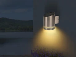 Smartwares Solar Außenwandleuchte Edelstahl, Höhe Ca. 13 Cm, Dämmerungssensor -Bestes Beleuchtungs Geschäft solar aussenwandleuchte edelstahl hoehe ca 13 cm d 4