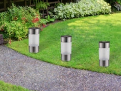 Globo Solar Edelstahl Wegeleuchten Im 3er SET - LED Außenbeleuchtung -Bestes Beleuchtungs Geschäft solar edelstahl wegeleuchten im 3er set led aussen 4