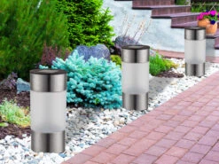 Globo Solar Edelstahl Wegeleuchten Im 3er SET - LED Außenbeleuchtung -Bestes Beleuchtungs Geschäft solar edelstahl wegeleuchten im 3er set led aussen 5