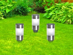 Globo Solar Edelstahl Wegeleuchten Im 3er SET - LED Außenbeleuchtung -Bestes Beleuchtungs Geschäft solar edelstahl wegeleuchten im 3er set led aussen 6