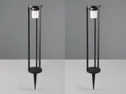 MeineWunschleuchte Solar LED Außen Wegeleuchte 2er SET Mit Bewegungsmelder & Dauerlicht, Höhe 60cm -Bestes Beleuchtungs Geschäft solar led aussen wegeleuchte 2er set mit bewegungs 2