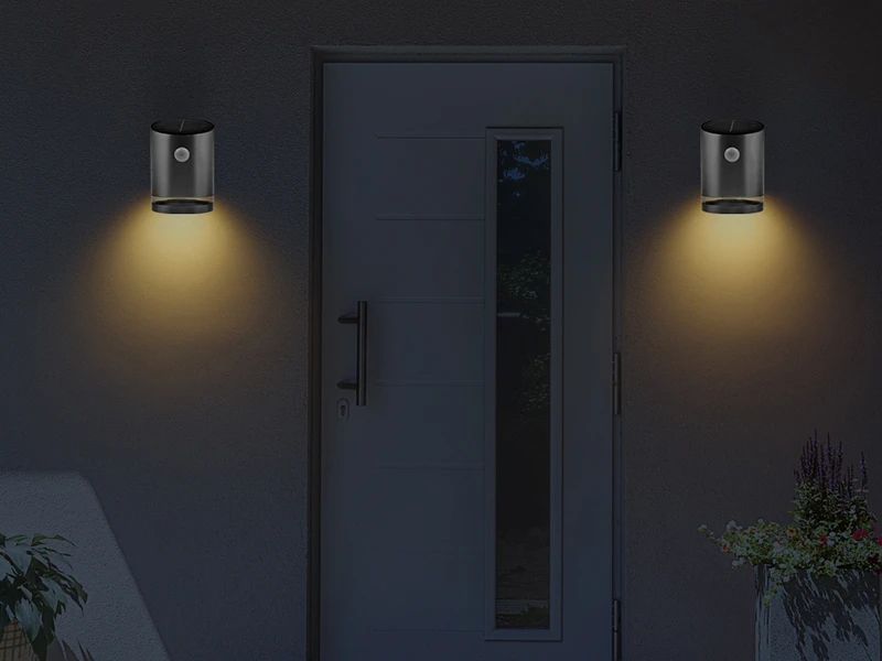 MeineWunschleuchte Solar LED Außenleuchten 2er SET, IP44 Bewegungsmelder, Edelstahl, Downlight 3 MeineWunschleuchte Solar LED Außenleuchten 2er SET, IP44 Bewegungsmelder, Edelstahl, Downlight