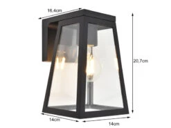 Lutec Solar LED Außenwandleuchte FIA Schwarz Aluminium, 14x14cm, Höhe 21cm -Bestes Beleuchtungs Geschäft solar led aussenwandleuchte fia schwarz aluminium 1 2