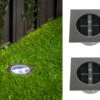 MeineWunschleuchte Solar LED Bodeneinbaustrahler 2er SET Für Außen, Edelstahl 4-eckig 10x10cm, IP67 -Bestes Beleuchtungs Geschäft solar led bodeneinbaustrahler 2er set fuer aussen