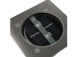 MeineWunschleuchte Solar LED Bodeneinbaustrahler 2er SET Für Außen, Edelstahl 4-eckig 10x10cm, IP67 -Bestes Beleuchtungs Geschäft solar led bodeneinbaustrahler 2er set fuer aussen 1 2