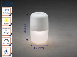 Konstsmide Solar LED Leuchte ASSISI Mit 3-Stufen Dimmer & USB-Kabel, IP44, Weiß -Bestes Beleuchtungs Geschäft solar led leuchte assisi mit 3 stufen dimmer usb k 12