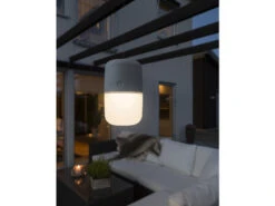 Konstsmide Solar LED Leuchte ASSISI Mit 3-Stufen Dimmer & USB-Kabel, IP44, Grau -Bestes Beleuchtungs Geschäft solar led leuchte assisi mit 3 stufen dimmer usb k 25