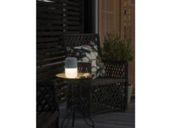 Konstsmide Solar LED Leuchte ASSISI Mit 3-Stufen Dimmer & USB-Kabel, IP44, Grau -Bestes Beleuchtungs Geschäft solar led leuchte assisi mit 3 stufen dimmer usb k 26