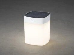 Konstsmide Solar LED Leuchte Mit 3-Stufen Dimmer ASSISI, Höhe 14,5cm, IP44, Weiß -Bestes Beleuchtungs Geschäft solar led leuchte mit 3 stufen dimmer assisi hoehe 3