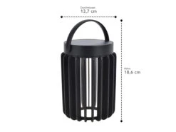 Lutec Solar LED Tischleuchte KOZY Schwarz, Dimmbar USB Anschluß, Ø14cm H18,6cm -Bestes Beleuchtungs Geschäft solar led tischleuchte kozy schwarz dimmbar usb an 3