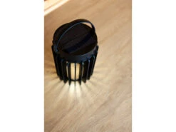 Lutec Solar LED Tischleuchte KOZY Schwarz, Dimmbar USB Anschluß, Ø14cm H18,6cm -Bestes Beleuchtungs Geschäft solar led tischleuchte kozy schwarz dimmbar usb an 5