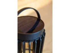 Lutec Solar LED Tischleuchte KOZY Schwarz, Dimmbar USB Anschluß, Ø14cm H18,6cm -Bestes Beleuchtungs Geschäft solar led tischleuchte kozy schwarz dimmbar usb an 6