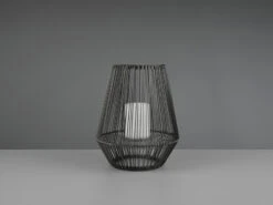 Reality Leuchten Solar LED Tischleuchte MINEROS Braun Kerzen Flackern Ø26cm Höhe 30cm -Bestes Beleuchtungs Geschäft solar led tischleuchte mineros braun kerzen flacke 16