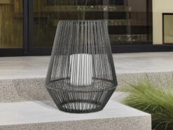 Reality Leuchten Solar LED Tischleuchte MINEROS Braun Kerzen Flackern Ø26cm Höhe 30cm -Bestes Beleuchtungs Geschäft solar led tischleuchte mineros braun kerzen flacke 21
