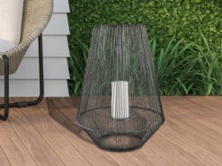 Reality Leuchten Solar LED Tischleuchte MINEROS Braun Kerzen Flackern Ø37cm Höhe 51cm -Bestes Beleuchtungs Geschäft solar led tischleuchte mineros braun kerzen flacke 9