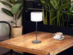 FHL Easy Solar Tischlampe PINO 39,5cm Ohne Kabel - Mit Fernbedienung Dimmbar & RGB