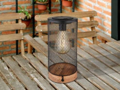 MeineWunschleuchte Solar Tischleuchten 2er SET Drahtgeflecht Schwarz Mit Holzsockel, Höhe 25,5cm 14 MeineWunschleuchte Solar Tischleuchten 2er SET Drahtgeflecht Schwarz Mit Holzsockel, Höhe 25,5cm -Bestes Beleuchtungs Geschäft solar tischleuchten 2er set drahtgeflecht schwarz 1 4