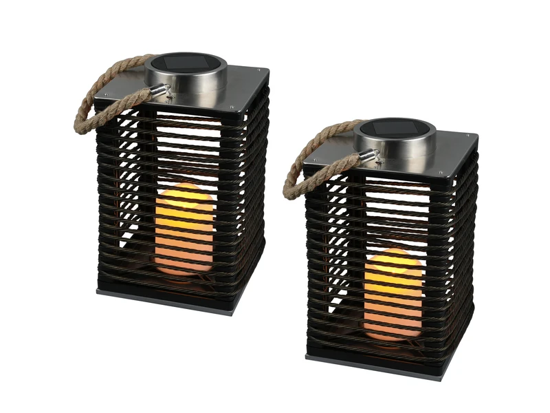 MeineWunschleuchte Solar Tischleuchten 2er Set Mit Kerzen Flackern, Höhe 28cm 4 MeineWunschleuchte Solar Tischleuchten 2er Set Mit Kerzen Flackern, Höhe 28cm – Bild 2